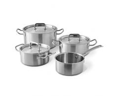 Tim Mälzer Tri-Ply Edelstahl Topfset 3x Kochtöpfe mit Edelstahldeckel, 1x Stielkasserolle, Induktionsgeeignet - 4-tlg.