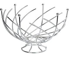 Obstkorb Metall - Designer Obstkorb - verchromter Korb für Obst, Früchte und Gemüse