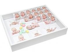 Deknudt Fototablett mit 48 Fotowürfeln 42,5x35,4 cm