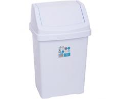 Mülleimer mit Schwingdeckel, 25 Liter, robust, 30x26 cm, weiss: Abfalleimer Eimer Küche Bad Büro Papierkorb gelbe Sack, Abfallsammler, Müllbehälter Abfalltonne, Verarbeitungs Qualität ohne Kompromisse