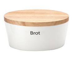 Continenta 1012325010 Brottopf mit Holzdeckel, oval, braun, 27 x 20 x 13 cm