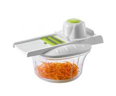 KVOTA Gemüseschneider mit Schüssel 2L 9-teiliges Set Manueller Kartoffel-Karotten-Reibe-Zwiebelschneider Gemüsehobel