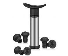 Hivexagon Weinpumpe Concerto mit 6 Stopfen, Edelstahl Weinpumpen Weinverschlüsse Halten den Wein frisch