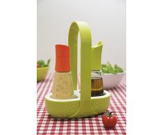 zak! Servierhilfe Caddy 4 Fächer in grün/weiß, Kunststoff, 20x20x10 cm