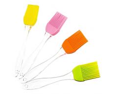 Youda Silikon Pinsel, 17.5cm(4er Pack, Bunte), Backpinsel, Grillpinsel, Hitzebeständige, Weich und Langlebiges, Perfekt für BBQ, Backen, Kochen
