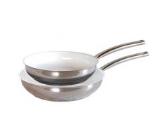 STONELINE® Edelstahlpfannen-Set mit Keramikbeschichtung Natural Line, 24/28 cm, PTFE & PLOA frei