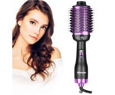 Aibesser Haartrockner Warmluftbürste, Multifunktionaler 5 in 1 Volumizer Styler Rundbürstenföhn Negativer Lonic Föhnbürste Hair Dryer Haarglätter Volumenbürste Stylingbürsten, für alle Haartypen
