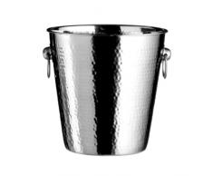 Premier Housewares Champagnerkühler, 20 x 22 x 22 cm, Edelstahl mit Hammerschlag-Effekt, Silber, 22x22x21