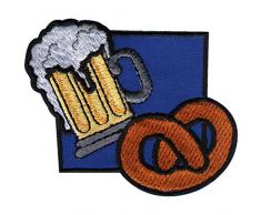 Aufnäher - Maßkrug und Brezel - 00418 - Gr. ca. 7 x 7cm