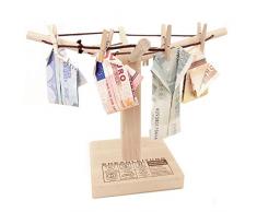 Casa Vivente Wäsche-Spinne mit Gravur zur Hochzeit, Motiv Eheanleitung, Wäscheständer aus Holz, Verpackung für Geldgeschenke, ca. 20 x 12 cm