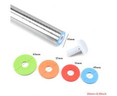 Verstellbare Edelstahl-Teigroller mit 4 herausnehmbaren, verstellbaren Ringen und Backmatte zum Backen von Teig, Pizza, Kuchen, Gebäck, Pasta und Cookies