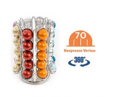 Peak Kaffee Nespresso Vertuo 40 (70) Pod Halter Kapselhalter Kapselständer für Vertuoline Pods - Stauraum im Inneren für 1 große Tassenbox + 2 kleine Espressoboxen. Maximale Kapazität von 70 Pods