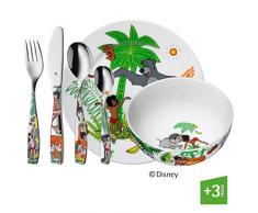 WMF Disney Dschungelbuch Kindergeschirr, mit Kinderbesteck 6-teilig, ab 3 Jahren, Cromargan Edelstahl poliert, spülmaschinengeeignet, farb- und lebensmittelecht