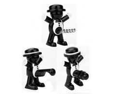 Biluer Glücklicher Mann Flaschenöffner, Weinflasche Stopper Weinflaschenöffner Bierflasche Opener Weinstopper Lustig Set Witziges Geschenk für Geburtstag Geschenk für Weihnachten und Feiertage
