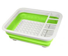 Jocca Silikon Zusammenklappbares Abtropfgestell, weiß/grün