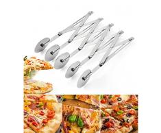 Queta Teigschneider, Pizzaschneider Edelstahl 3/5 Räder justierbar Kuchenteiler Pizzaschneider aus Edelstahl (5 Räder)