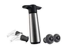 Vacu Vin 0649360 Weinpumpe mit 2 x Stopfen und 2 x Weinausgießern - Edelstahl