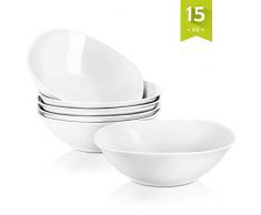 MALACASA, Serie Elisa, 6 teilig Set Porzellan 6,7 Schälen Müslischüssel Salatschüsseln DessertSchälen für 6 Personen