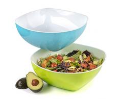 Große Salatschüssel Kunststoff, Schüssel für Pasta oder als Servierschalen 4.2 l - 2er Set