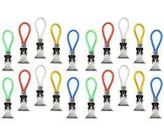 com-four® 20x Handtuchhalter-Clips aus Metall, Handtuchhaken zum Aufhängen von Handtüchern in 5 tollen Farben