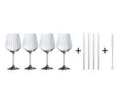 Spiegelau & Nachtmann, 9-teiliges Gin & Tonic-Set, 4x Gin Tonic-Gläser (637 ml), 4x Glastrinkhalme, 1x Reinigungsbürste, Tastes Good, 103143