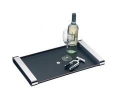 WMF Tablett mit Tragegriffen Club Holz lackiert, Cromargan Edelstahl, 54 x 32 cm, schwarz