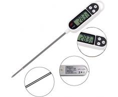 QYY LCD-Digital-Weinthermometer, Alle Edelstahl-Fühler-Thermometer, -50- + 300 ° C Lebensmittel- / Milch- / Wein- / Champagnertemperatur Küchentester