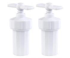 PEARL Knoblauchschneider: 2er-Set Knoblauchpresse- & Aufbewahrung mit Dosier-Spindel (Knoblauch-Mühle)