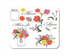 Öffnen Sie Hochzeits-Rosen im Weckglas-Glasland-weichen bequemen Spiel Mousepad 30cmx25cm