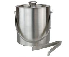 Smartweb Edelstahl Eiswürfelbehälter 1.3 Liter Eiseimer Eisbehälter Eiskühler Barzubehör