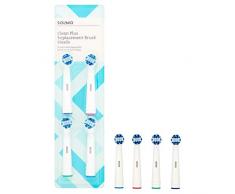 Amazon-Marke: Solimo Universal-Ersatzbürsten Clean Plus für elektrische Zahnbürsten, 2 Packungen à 4 Ersatzbürsten