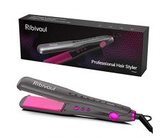 Haarglätter Ribivaul Professionelles Glätteisen mit Optimaler Stylingtemperatur Digitales Display 3D sich anpassende Stylerplatten 360 °Drehbares Kabel Auto Schlafmodus Einfaches & Konstantes Styling