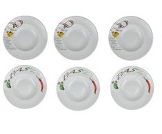 Retsch Arzberg Pastateller (mit Dekor) mit Pastalöffel im Set Pasta/Ø 30cm (6er Set)