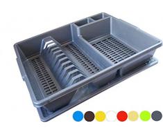 Bentom Abtropfkorb Geschirrabtropfkorb Abtropfgestell Abtropfgitter Geschirr Abtropfständer Abtropfschale (Silber)