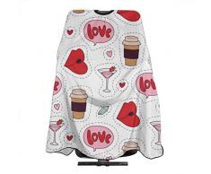 N/C Friseurumhang aus Nylon, professionell, für Kaffee, Champagnergläser, wasserdicht, mit verstellbarem Schnappverschluss, 139,7 x 167,6 cm, personalisierbar