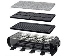 Syntrox Germany Design Raclette Liestal mit 4 Grillplatten und Heißem Stein für 8 Personen Grill