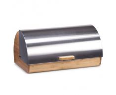 Zeller 25344 Brotkasten, 39 x 25.5 x 18.5 cm, Bamboo/Edelstahl