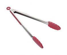 Silikon-Zange mit Edelstahlgriffen, 34cm lang, Greifweite 15,5cm | Grillzange | hitzebeständig bis 250°C, BPA-Frei, lebensmittelecht & umweltfreundlich | Universal-Zange für Küche, Grill & Hobby