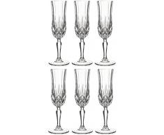 Rcr Laurus Kelch Flut zu 13 cl,Packung 6 Stück, Glas, Transparent