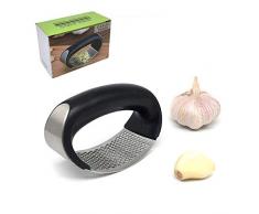 Voarge Knoblauchpresse Edelstahl, Knoblauchschneider Spülmaschinenfest Küchenhelfer Ingwerpresse Garlic Press, Praktischer Küchenhelfer Für Knoblauch, Ingwer usw