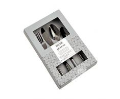 BUTLERS Queens Besteck 4er-Set - Hochwertige Besteckgarnitur Roségold - Besteckset aus Edelstahl mit Messer, Gabel, Löffeln