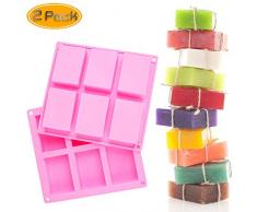 2 Stück silikonform für seifen,handgemachte seifen silikonform,6-cavity silikonform,Silikonform Seifenform Quadrat,seifenformen rechteckig,silikonform Schalen Pfannen Kuchen Backen