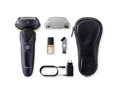 Panasonic ES-LV67-A803 Nass/Trocken-Rasierer, 5-fach-Scherkopf mit Linearmotor, inklusive Langhaarschneider, navy blau