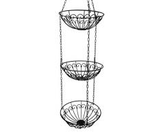 khevga Obstkorb hängend Hänge-Regal Hänge-Etagere Höhe individuell einstellbar - die Küchenampel zum Hängen im Landhaus-Stil