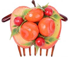 Unbekannt Damen Haarkamm Tropical Fruit Obstkorb Retro Haarschmuck (One Size, Gelb Orange)