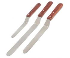 Alled Winkelpalette Set für Torte, 3 Teilig Abgewinkelt Edelstahl Icing Spatel,Streichpaletten Tortenmesser Spachtel für Torte Dekorieren Kuchen,Präzision,Backen Gebäck, Muffins Glätter Glasurmesser