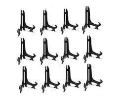 Tincogo 5 Zoll Schwarz Kunststoff Tellerständer Tellerhalter Telleraufsteller Dekoteller Halter Bilderrahmen ständer,12 Stück