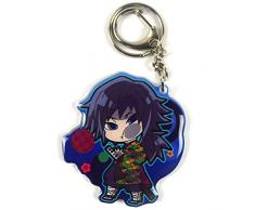 MXLY Tomioka Giyuu Gesichtsaufkleber Glasserie Anime Dämon Slayer Charakter Schlüsselanhänger für Cosplay Geschenk für Freund