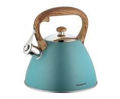 WASSERKESSEL KLAUSBERG 3L MIT PFEIFE KB-7263 Flötenkessel Wasserkocher Türkis