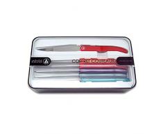 Laguiole Evolution® - Set mit 6 Edelstahl-Steakmessern - Griff in bunten ABS-Farben - Besteck-Set